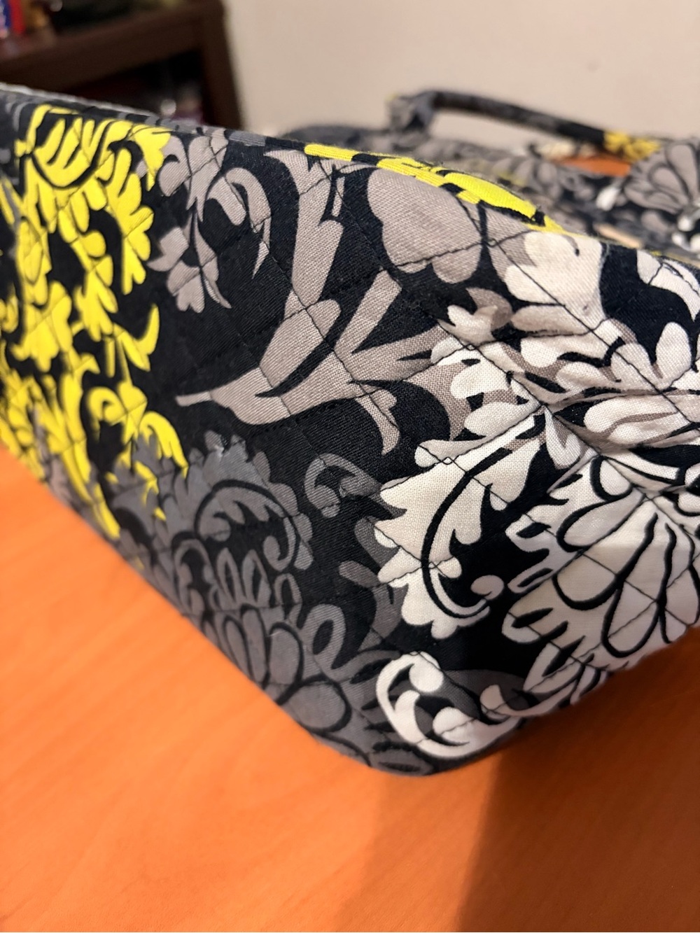 Vera Bradley Floral Work Tote/ Travel Bag in Yellow, Black & White - Picture 6 of 6